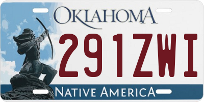 OK license plate 291ZWI