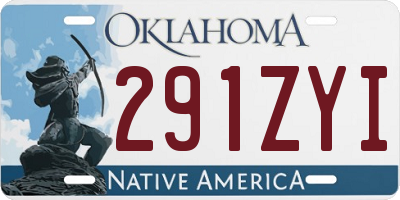 OK license plate 291ZYI