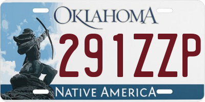 OK license plate 291ZZP