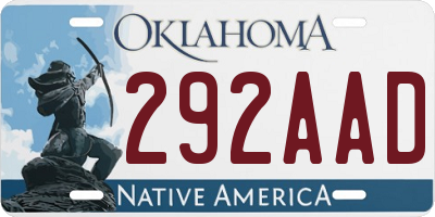 OK license plate 292AAD