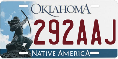 OK license plate 292AAJ