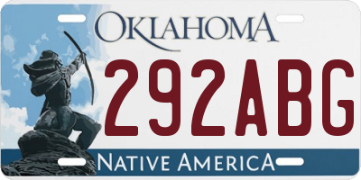 OK license plate 292ABG