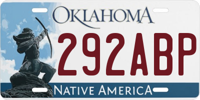 OK license plate 292ABP
