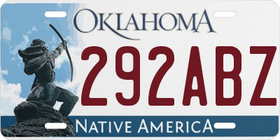 OK license plate 292ABZ