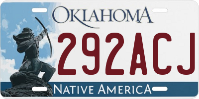 OK license plate 292ACJ