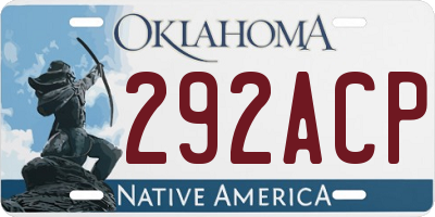 OK license plate 292ACP