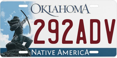 OK license plate 292ADV