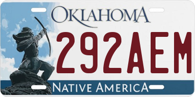 OK license plate 292AEM