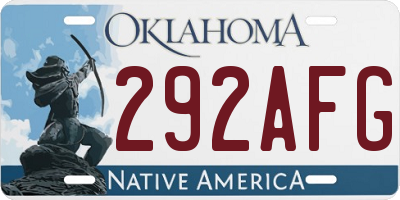 OK license plate 292AFG