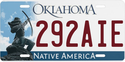 OK license plate 292AIE