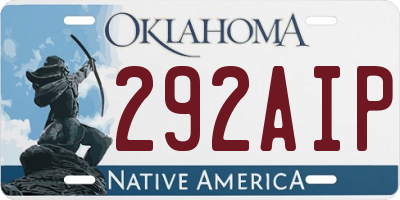 OK license plate 292AIP