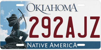 OK license plate 292AJZ