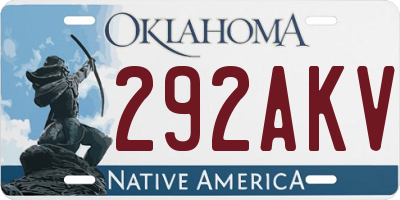 OK license plate 292AKV