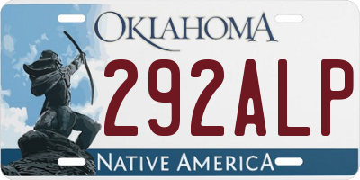 OK license plate 292ALP