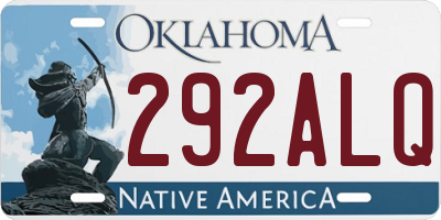 OK license plate 292ALQ