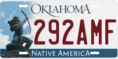 OK license plate 292AMF