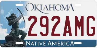 OK license plate 292AMG