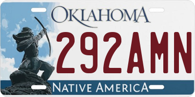 OK license plate 292AMN