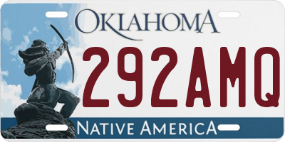 OK license plate 292AMQ