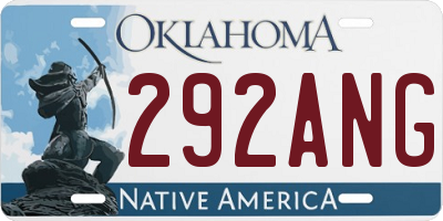 OK license plate 292ANG