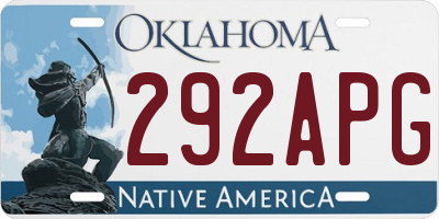 OK license plate 292APG