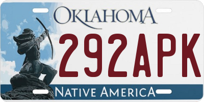OK license plate 292APK