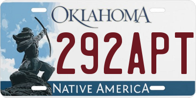 OK license plate 292APT