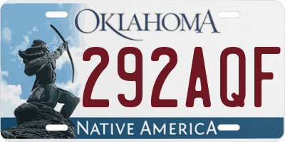 OK license plate 292AQF