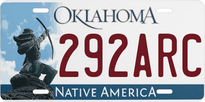 OK license plate 292ARC