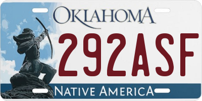 OK license plate 292ASF