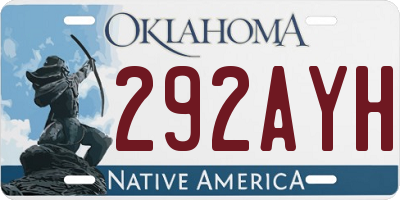 OK license plate 292AYH