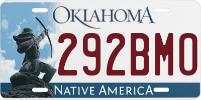 OK license plate 292BMO