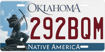 OK license plate 292BQM