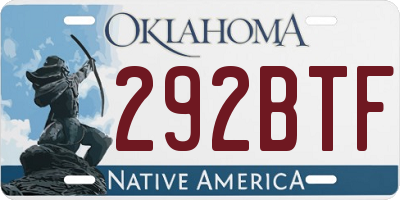OK license plate 292BTF