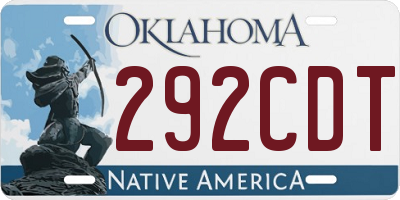 OK license plate 292CDT