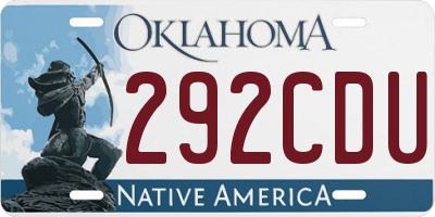 OK license plate 292CDU