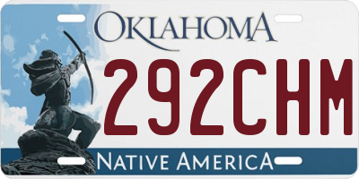 OK license plate 292CHM