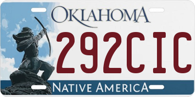 OK license plate 292CIC