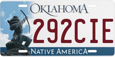 OK license plate 292CIE