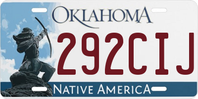OK license plate 292CIJ