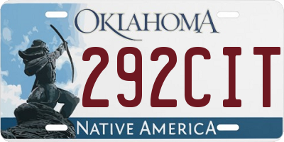OK license plate 292CIT
