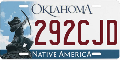 OK license plate 292CJD