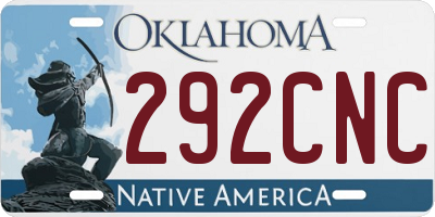 OK license plate 292CNC