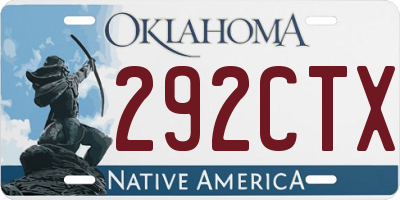 OK license plate 292CTX