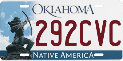 OK license plate 292CVC