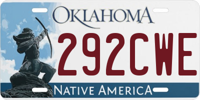 OK license plate 292CWE