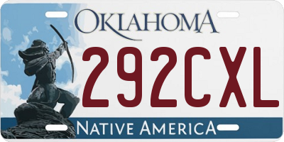 OK license plate 292CXL