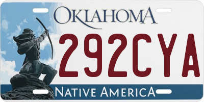 OK license plate 292CYA