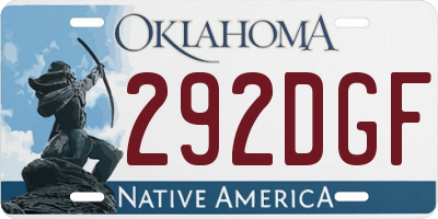 OK license plate 292DGF