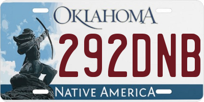 OK license plate 292DNB